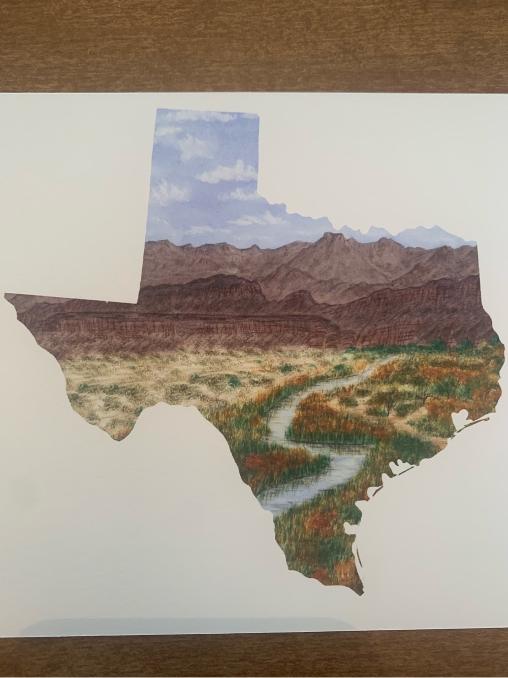 Texas Art Print Signed Landscape Wall Art Southwestern Desert Decor